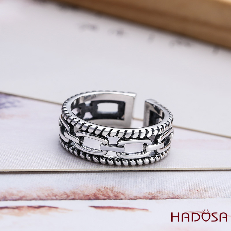 Nhẫn đeo ngón út bạc Thái