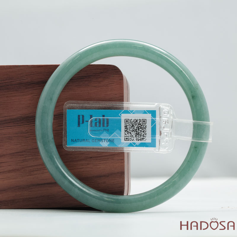 Vòng Ngọc Cẩm Thạch Lam Ngọc Bản Tròn Ni 53