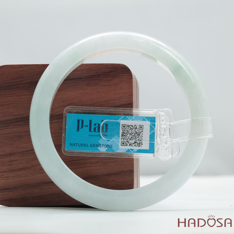 Vòng Phỉ Thúy Bạch Ngọc Type A Chất Nếp Mịn Bản Hẹ Ni 53