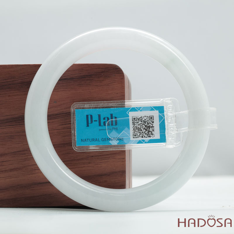 Vòng Ngọc Phỉ Thúy Bạch Ngọc Bản Tròn 54