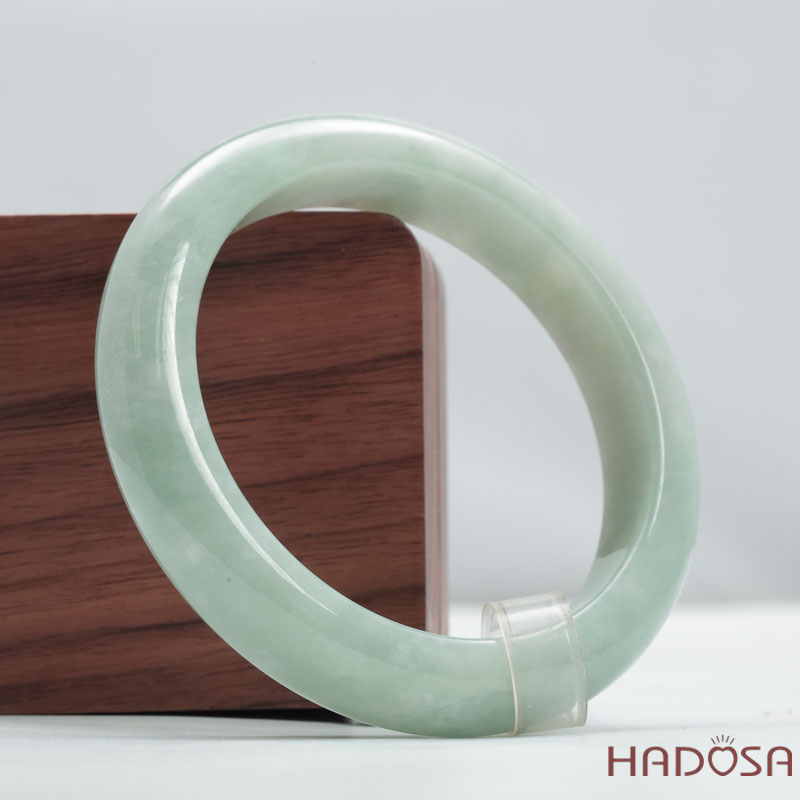 Vòng Cẩm Thạch A xanh mạ bản oval ni 54