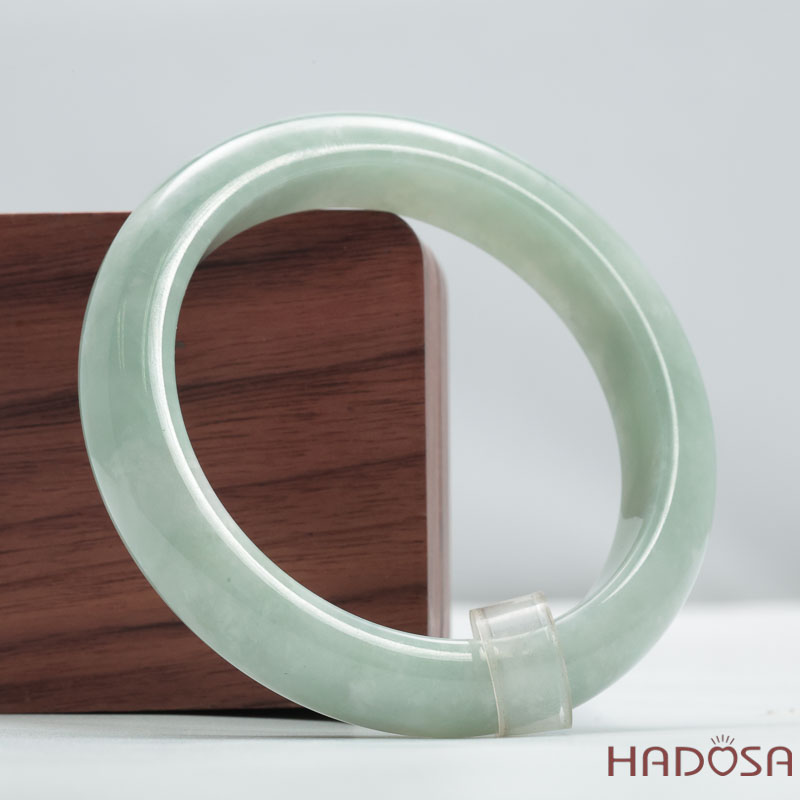 Vòng Cẩm Thạch A xanh mạ bản oval ni 54