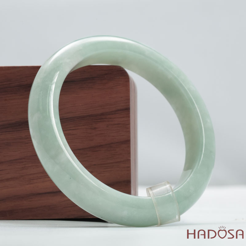 Vòng Cẩm Thạch A xanh mạ bản oval ni 54