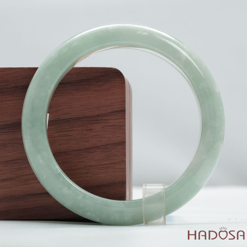 Vòng Cẩm Thạch A xanh mạ bản oval ni 54