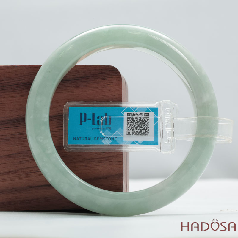 Vòng Cẩm Thạch A xanh mạ bản oval ni 54