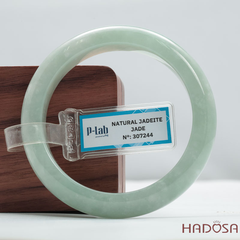 Vòng Cẩm Thạch A xanh mạ bản oval ni 54