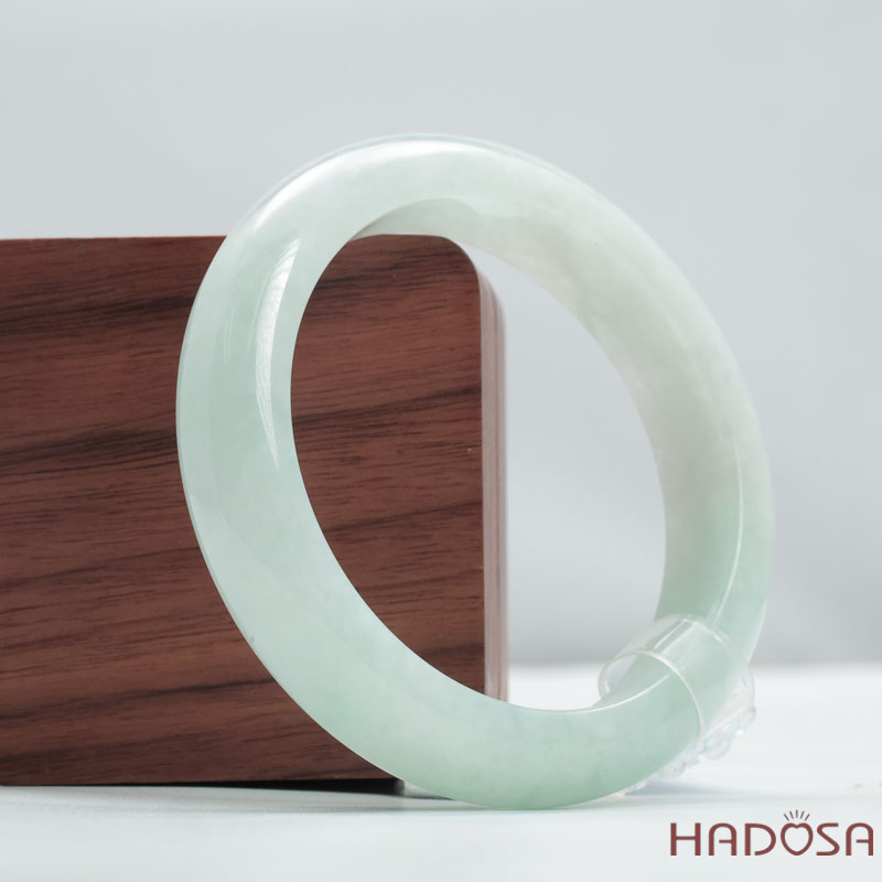 Vòng Ngọc Cẩm Thạch Type A Xanh Lý Trong Chất Nếp Hóa Bản Hẹ Ni 51