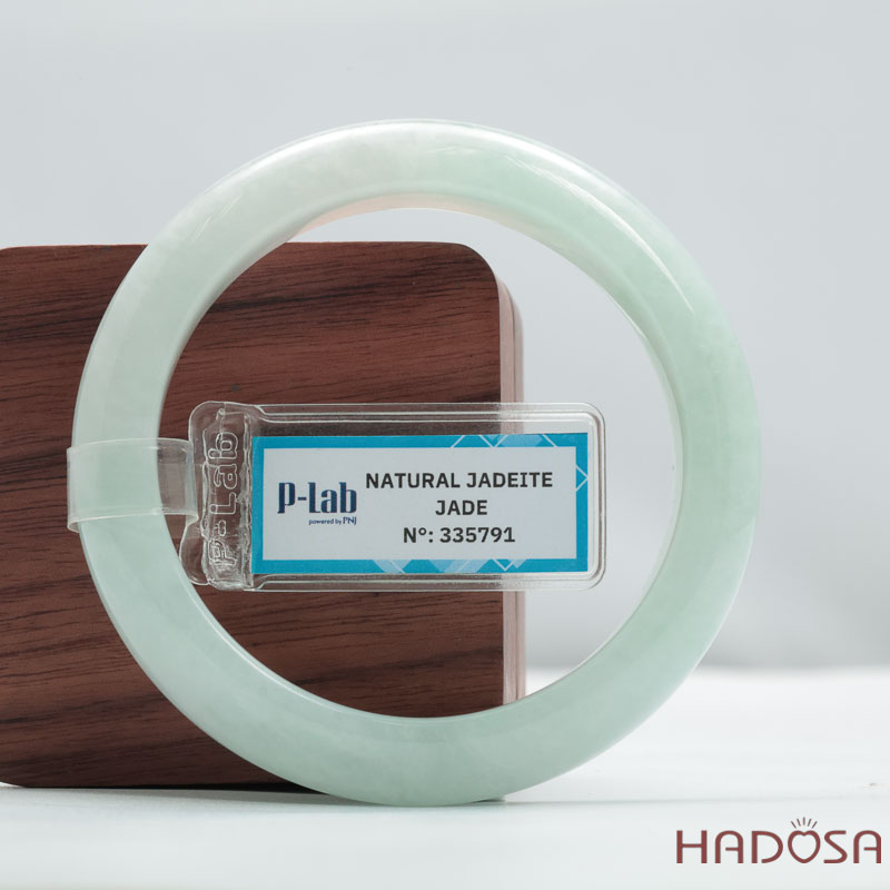 Vòng Ngọc Cẩm Thạch Type A Xanh Lý Trong Chất Nếp Hóa Bản Hẹ Ni 51