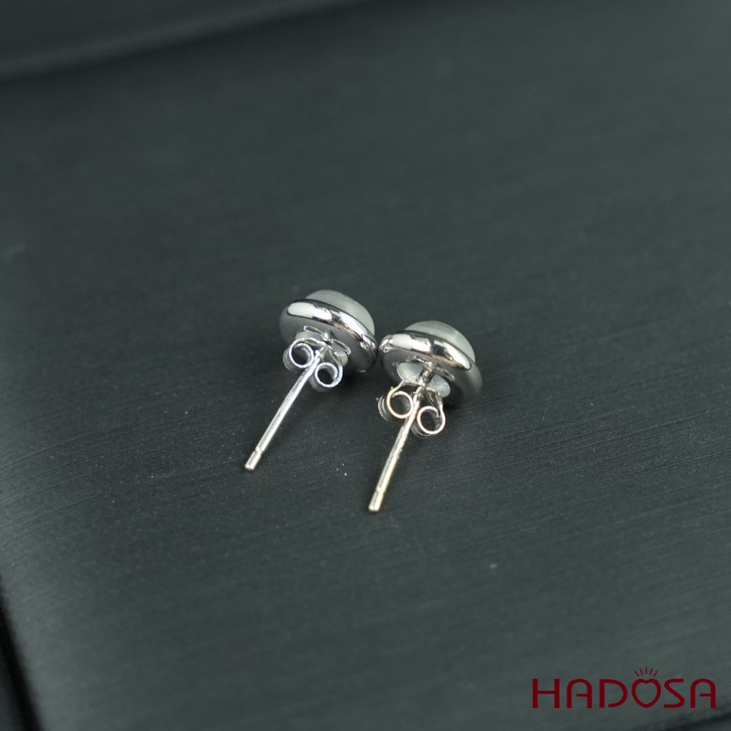 Hoa tai đá mặt trăng 6mm bạc 925