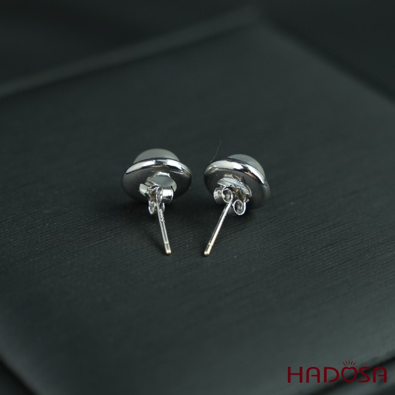 Hoa tai đá mặt trăng 7mm bạc 925