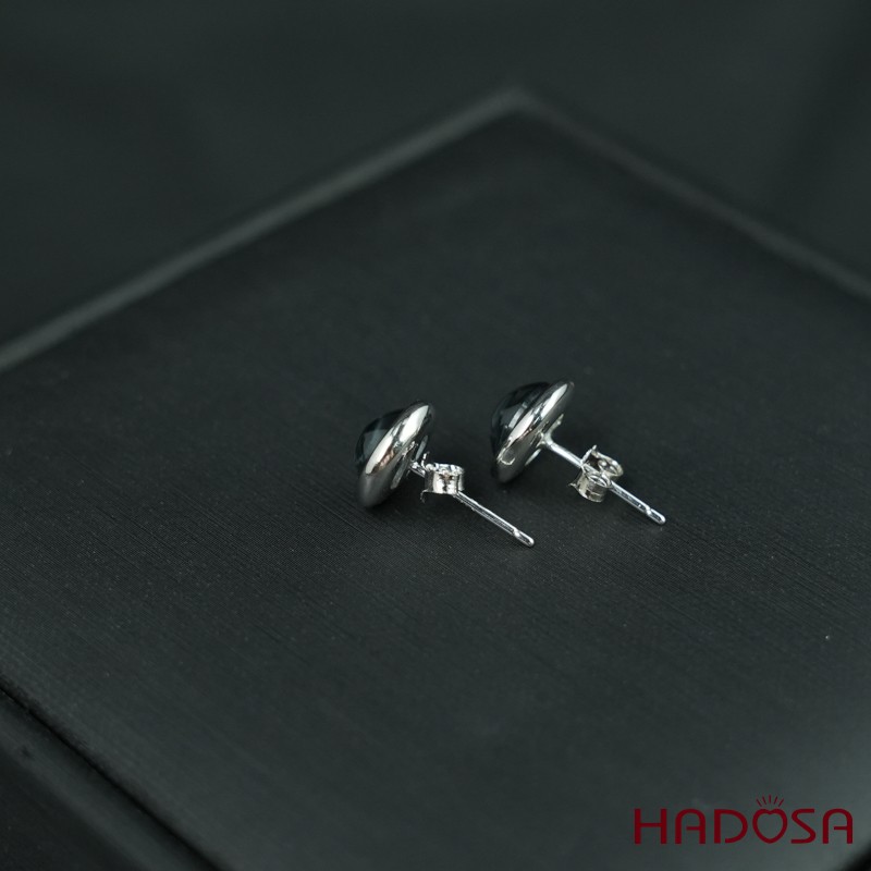 Hoa tai Topaz London cab 7mm bạc 925