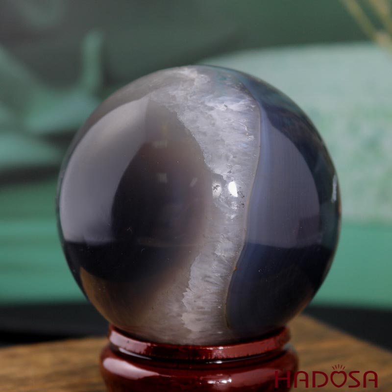 Hốc cầu Thạch anh tím 8cm