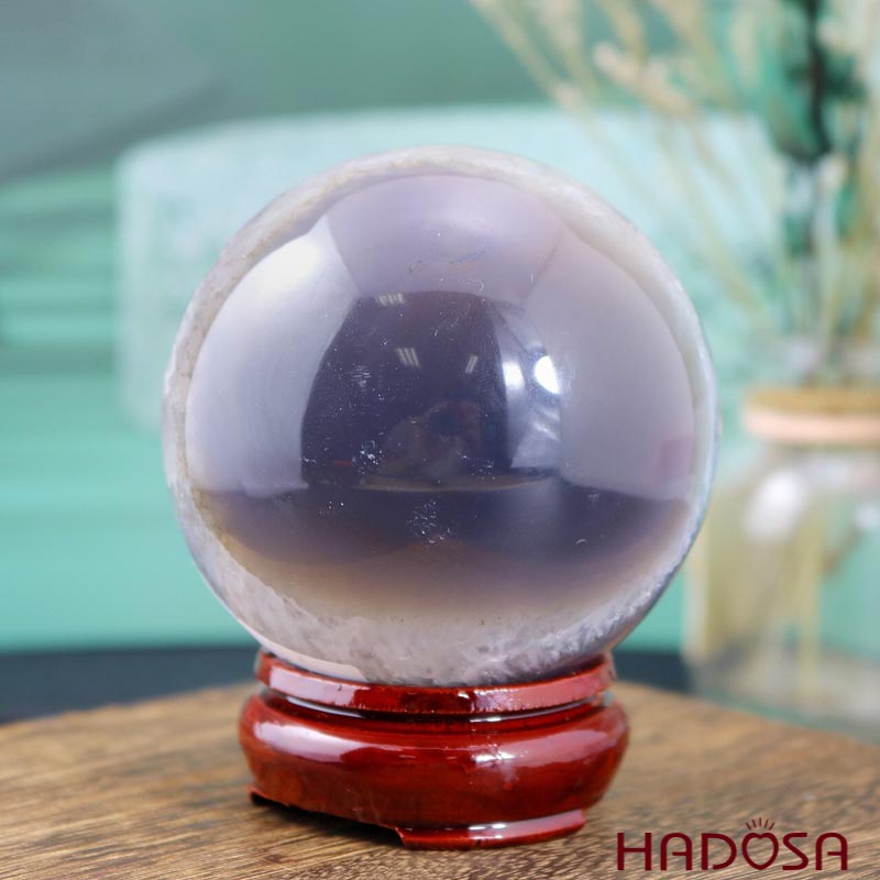 Hốc cầu Thạch anh tím 8cm