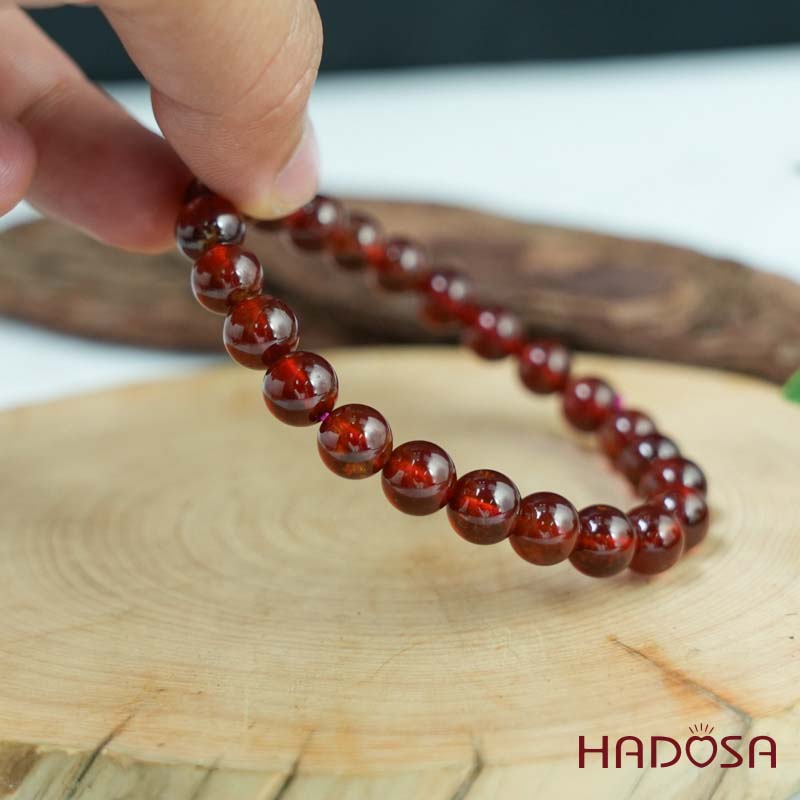 Vòng Ngọc Hồng Lựu Garnet 7mm cao cấp chuẩn 6A