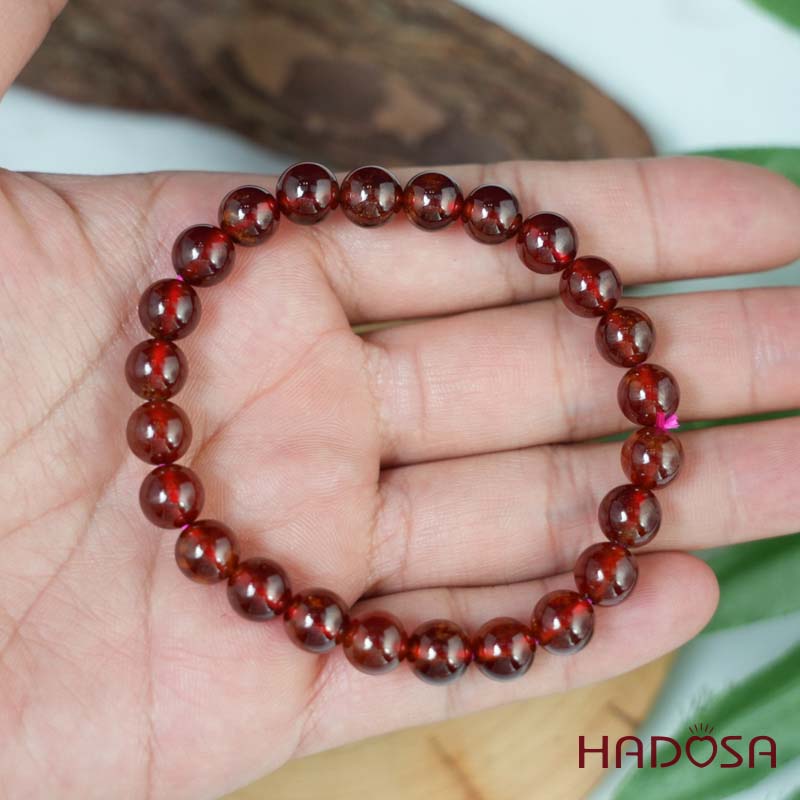 Vòng Ngọc Hồng Lựu Garnet 7mm cao cấp chuẩn 6A