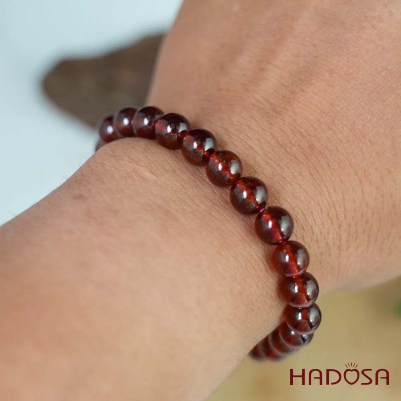 Vòng Ngọc Hồng Lựu Garnet 7mm cao cấp chuẩn 6A