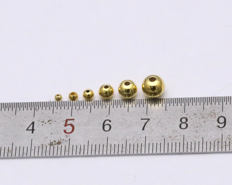 Hạt xỏ tròn trơn bạc mạ vàng