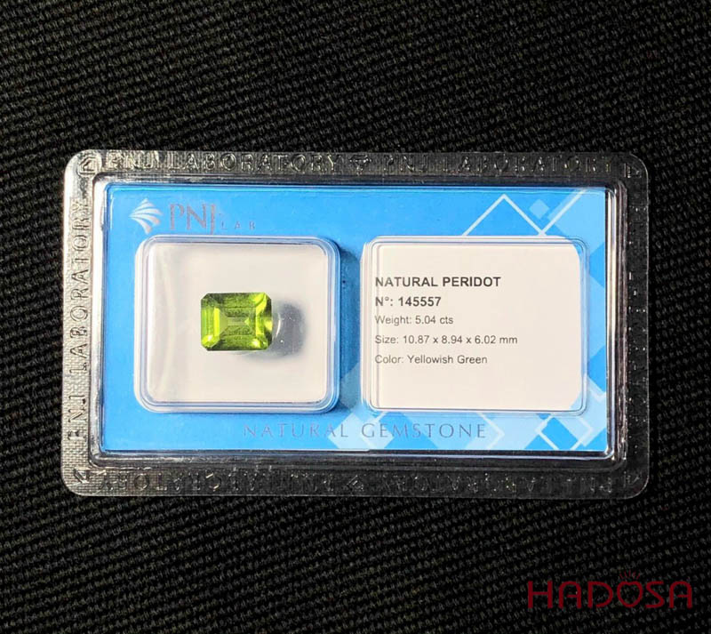Mặt đá Peridot cao cấp 09x11mm 8A