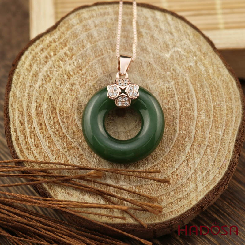Mặt dây chuyền Ngọc Bích Canada 20mm HADOSA