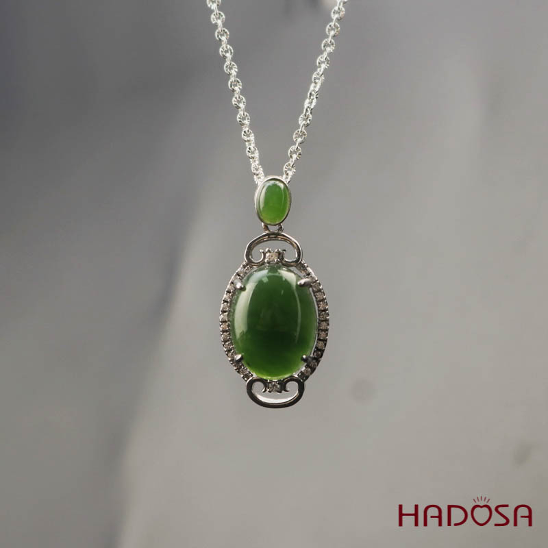 Mặt dây chuyền Ngọc Bích Canada 12*16mm