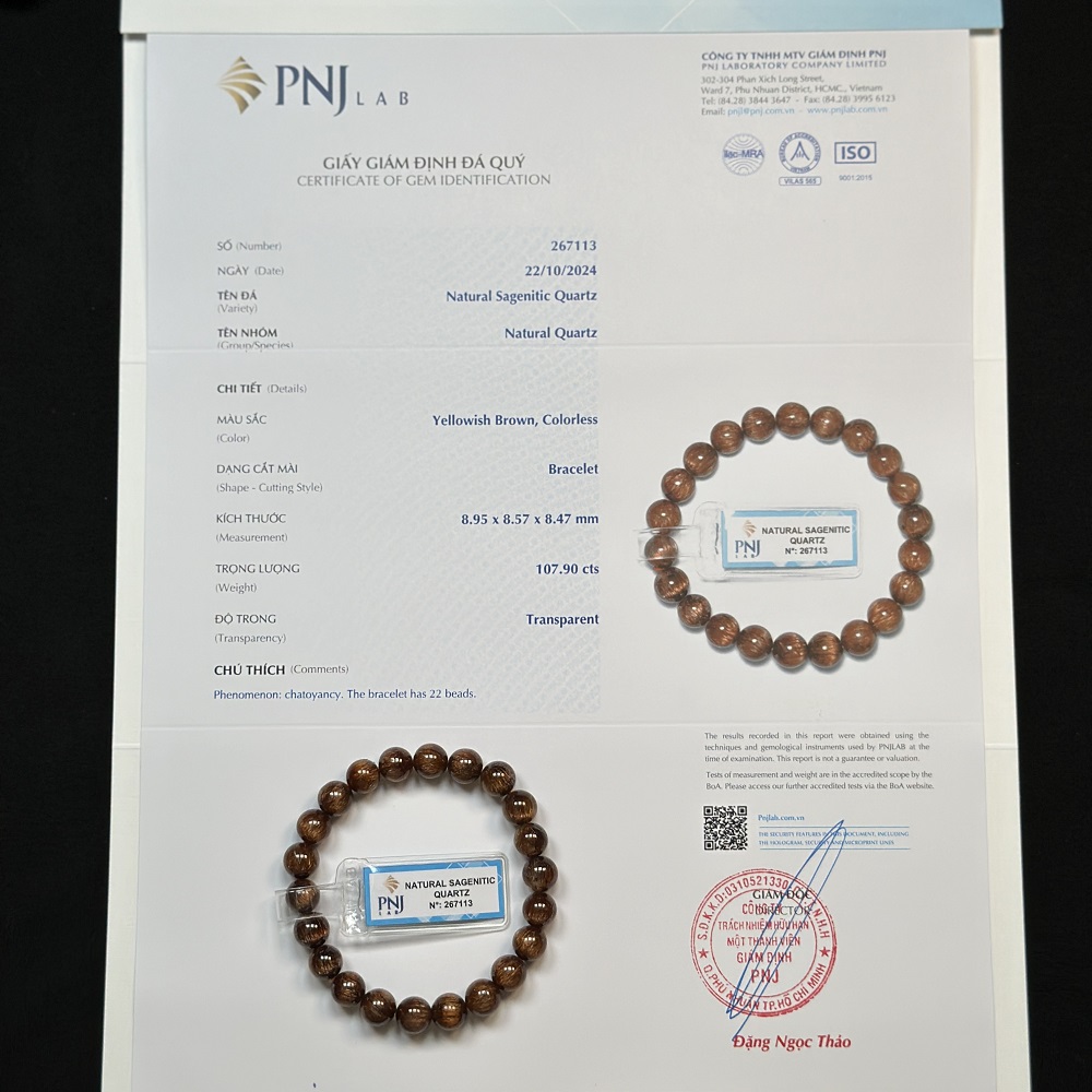 Thạch anh tóc đồng Vip 8.5mm đồng trục chuẩn 8A