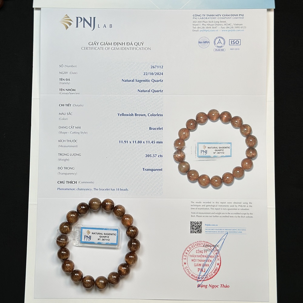 Thạch Anh tóc đồng 11 ly chuẩn 7A cao cấp