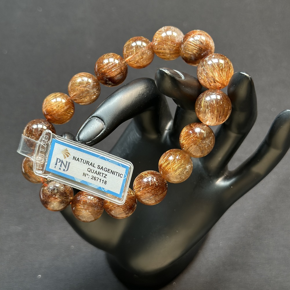 Thạch Anh tóc đồng 14mm chuẩn 6A cao cấp