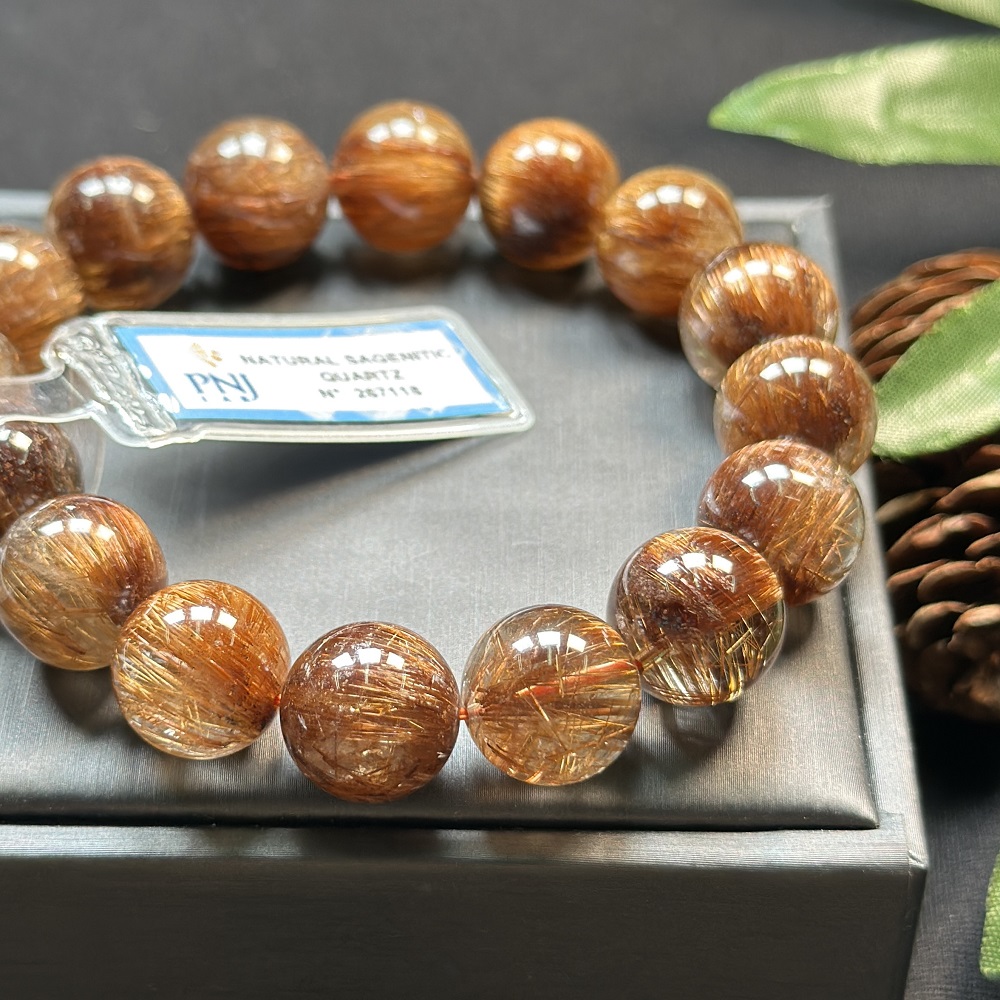 Thạch Anh tóc đồng 14mm chuẩn 6A cao cấp