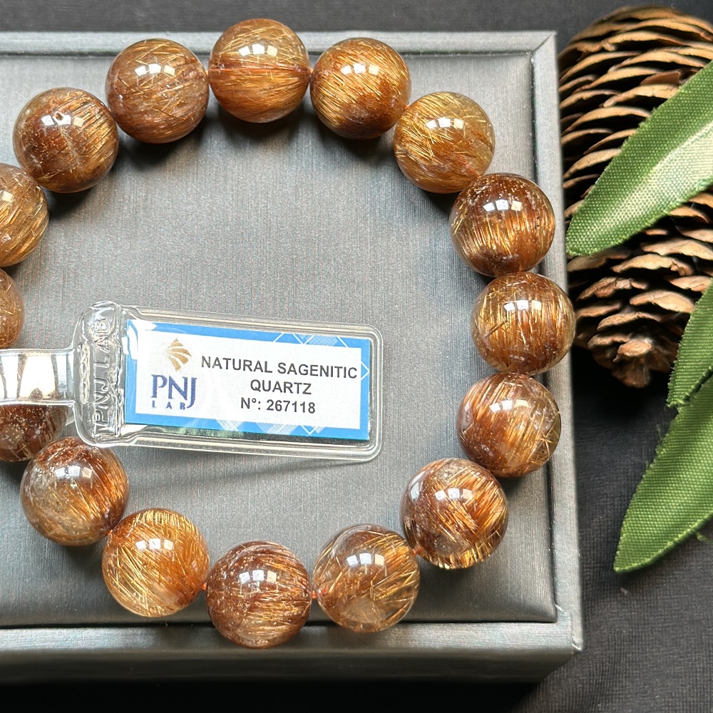 Thạch Anh tóc đồng 14mm chuẩn 6A cao cấp