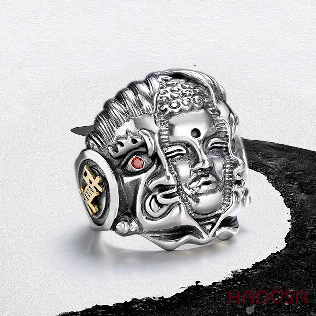 Nhẫn bạc nam Thiện Ác