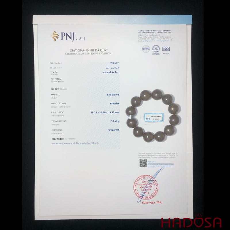 Vòng Hổ Phách Baltic Huyết đen 20mm