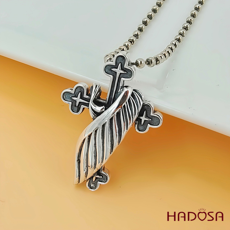 Mặt dây chuyền bạc thánh giá cánh thiên thần