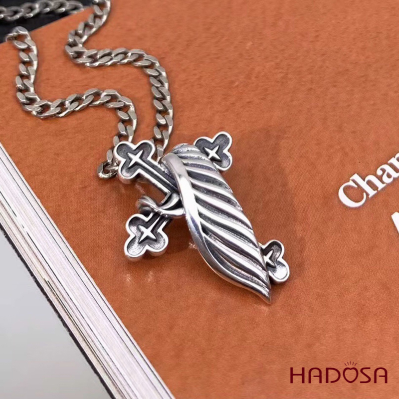 Mặt dây chuyền bạc thánh giá cánh thiên thần