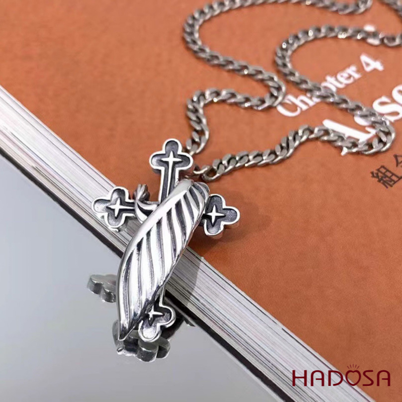 Mặt dây chuyền bạc thánh giá cánh thiên thần