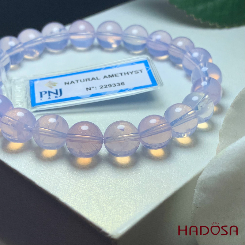 Vòng Thạch Anh ánh trăng Tím 8mm chuẩn 8A