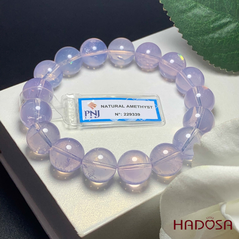 Vòng Thạch Anh ánh trăng Tím 11mm chuẩn 8A