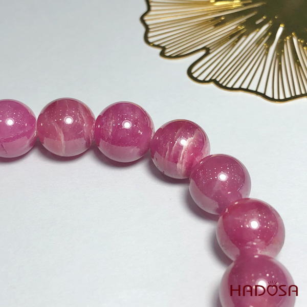 Vòng đá Ruby Thái hồng trong 11mm cao cấp