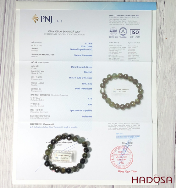 Vòng đá Sapphire cắt giác cao cấp 9mm chuẩn 5A