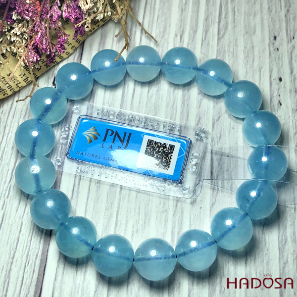 Vòng tay Aquamarine 11mm cao cấp chuẩn 6A