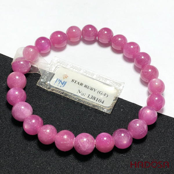 Vòng Ruby Thái hồng tươi trong 08mm