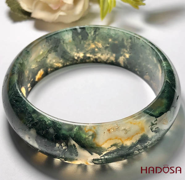 Vòng kiềng Mã Não Rêu ni 50mm