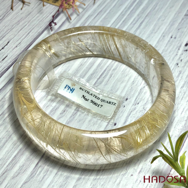 Vòng liền thạch anh tóc vàng 57mm đặc biệt cao cấp chuẩn 6A(-)