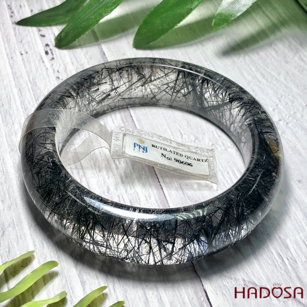 Vòng kiềng thạch tóc đen ni 59 đặc biệt cao cấp chuẩn 6A(-)