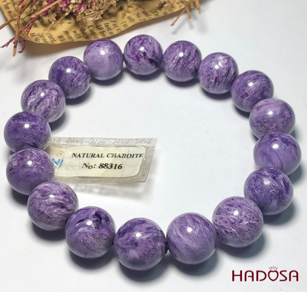 Vòng đá mắt rồng Charoite 12mm cao cấp chuẩn 5A