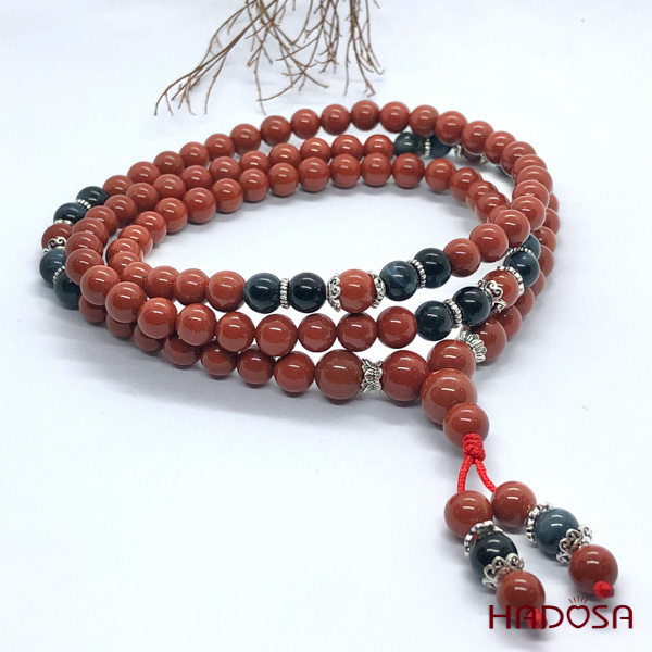 Chuỗi 108 hạt Ngọc Bích đỏ Jasper 6mm