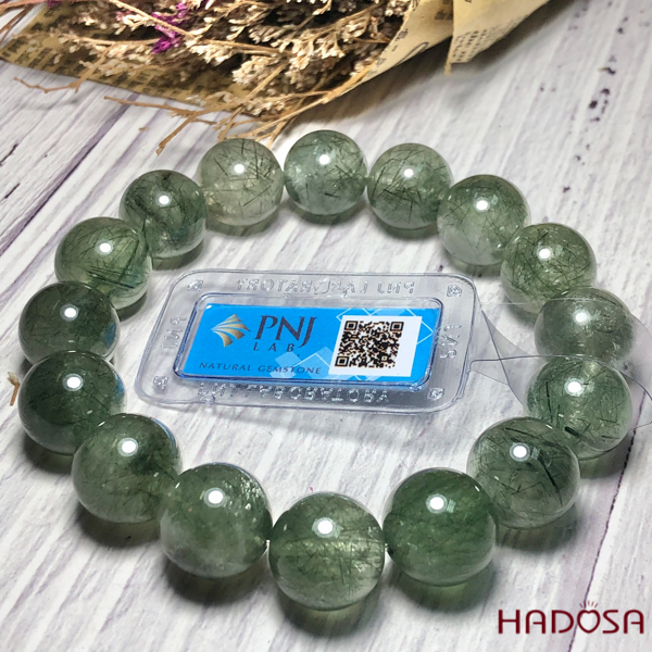 Vòng Đá Thạch Anh Tóc Xanh 13mm 5A