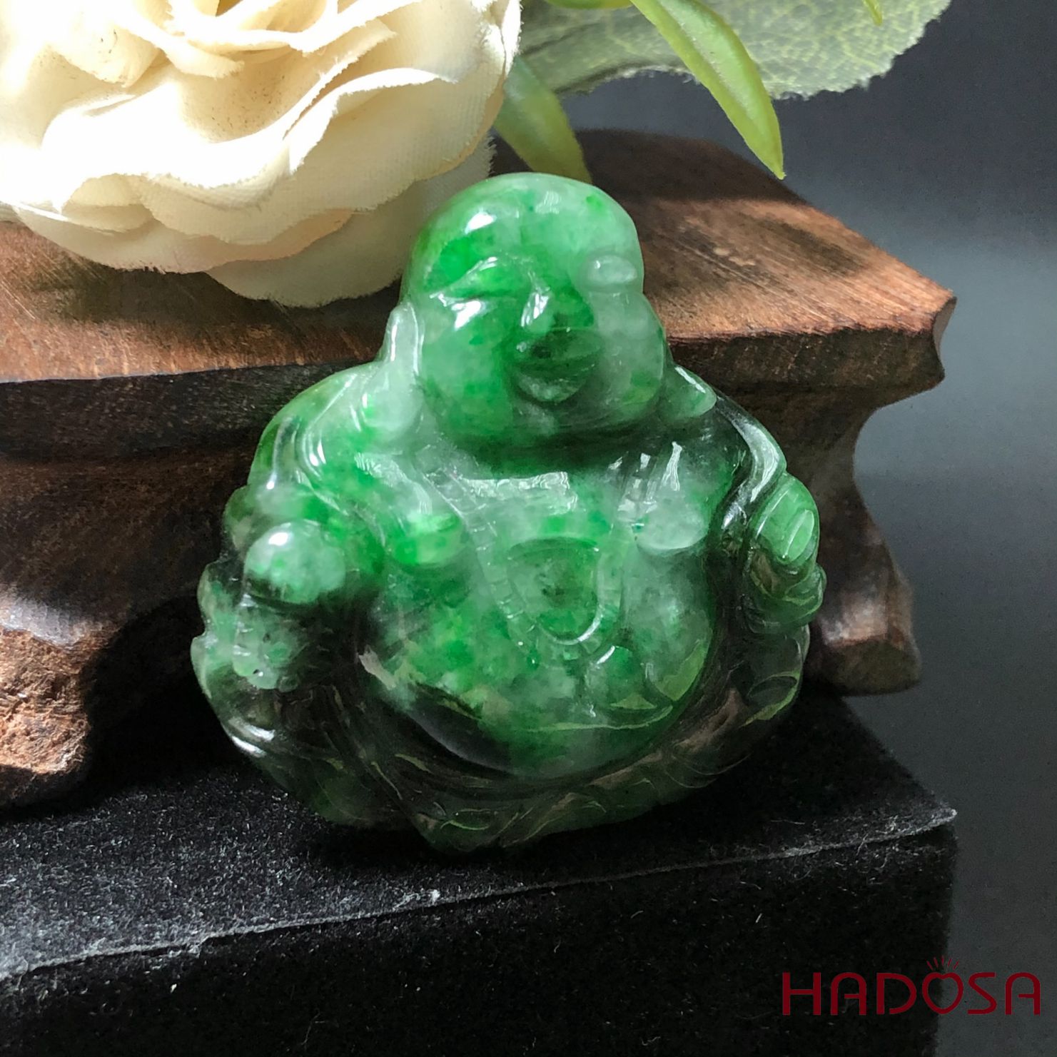 Mặt Phật Di lạc Cẩm Thạch Phỉ thúy cao cấp