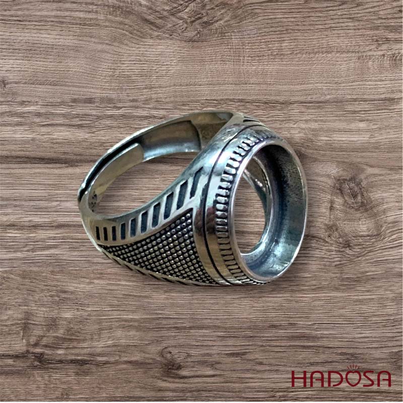 Khung nhẫn bạc Thái Oval 12x16mm