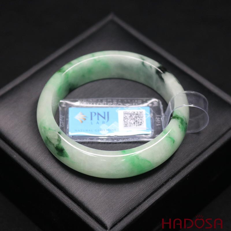 Vòng Ngọc Cẩm Thạch lá hẹ xanh lí ni 50