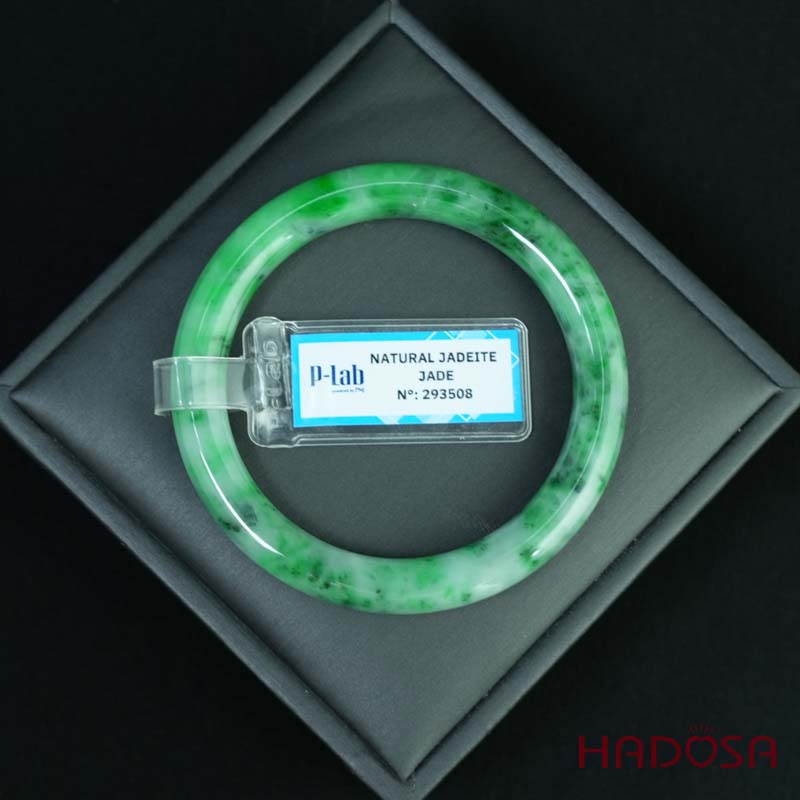 Vòng Ngọc Cẩm Thạch bản tròn xanh vân bông ni 51